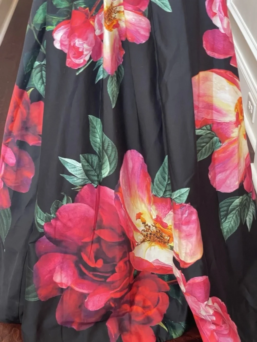 Alice +Olivia Tarrie Floral Ball  gown Maxi dress Empress Bloom Black NWT 6